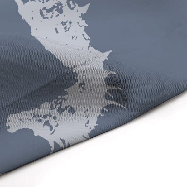 Seahorse Shower Curtain - Slate Blue Gray and White for Beach or Boys Bathroom - Metro Shower Curtains