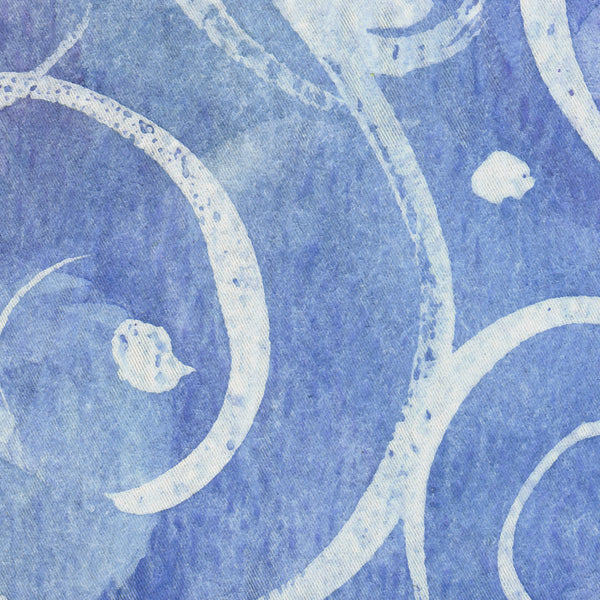 Cornflower Blue Watercolor & Spirals Underwater Art Shower Curtain - Metro Shower Curtains