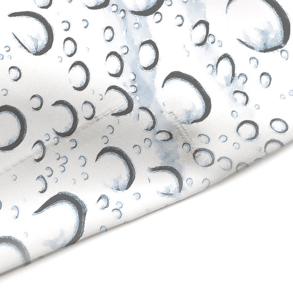 Slate Blue Tree with Raindrops Print Shower Curtain - Metro Shower Curtains