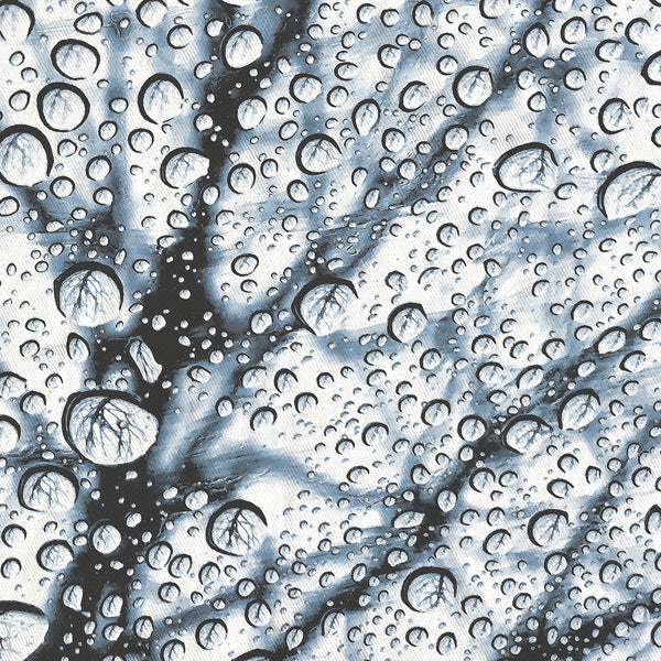 Slate Blue Tree with Raindrops Print Shower Curtain - Metro Shower Curtains