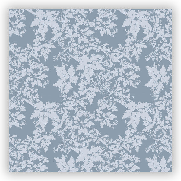 Blue-Gray Leaves Rustic Modern Botanical Print Spa Shower Curtain - Metro Shower Curtains