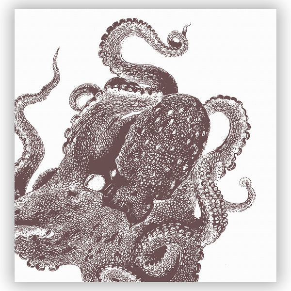Brown and White Octopus Shower Curtain - Metro Shower Curtains