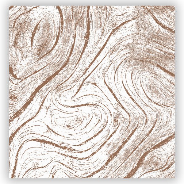 Burly Sienna Brown on White Driftwood Art Print Shower Curtain - Metro Shower Curtains