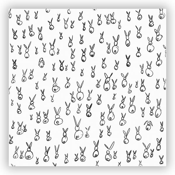 Bunny Butts Black and White Whimsical Shower Curtains