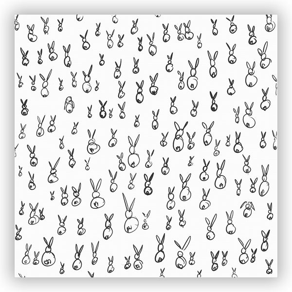 Bunny Butts Black and White Whimsical Shower Curtains
