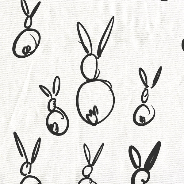 Bunny Butts Black and White Whimsical Shower Curtains