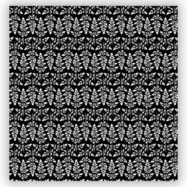 Black and White Astilbe Leaf / Natural Photographic Damask-Style Pattern Shower Curtain - Metro Shower Curtains