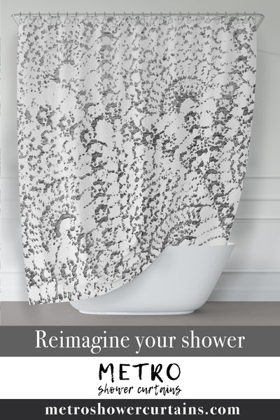 Bold Black and White Boho Paisley Shower Curtain