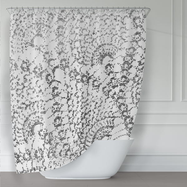 Bold Black and White Boho Paisley Shower Curtain