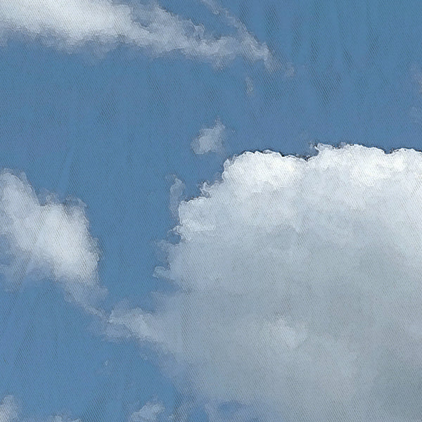 Clouds on a Summer Day Blue and White Fabric Shower Curtain - Metro Shower Curtains