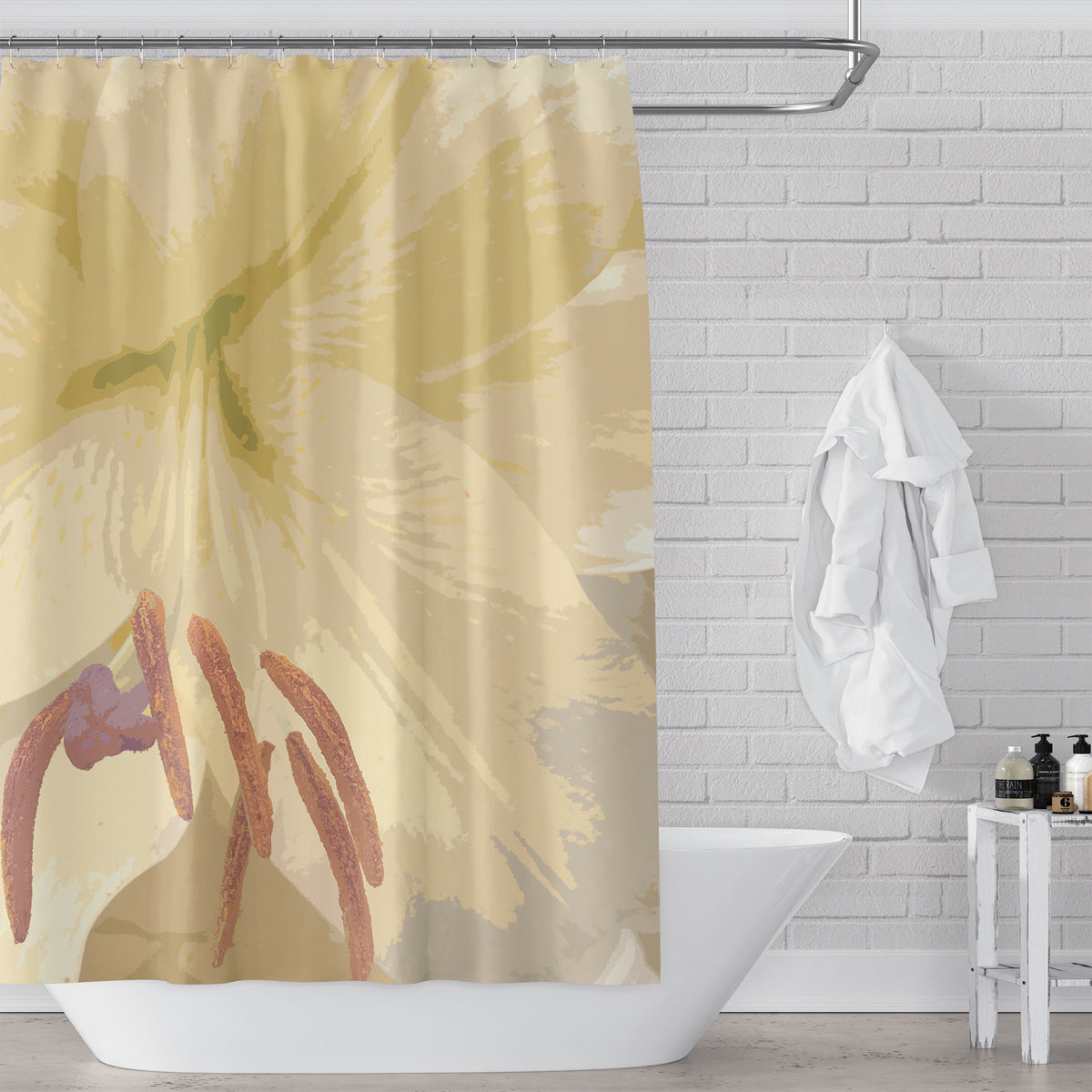 Cream Lily Large Art Print Shower Curtain – Metro Shower Curtains