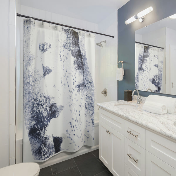 Midnight Meadow Wildflower Shower Curtain