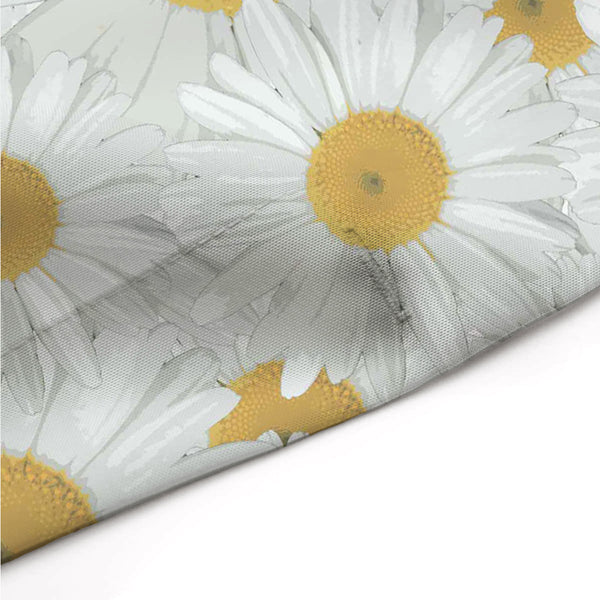 White and Yellow Daisies Print Shower Curtain