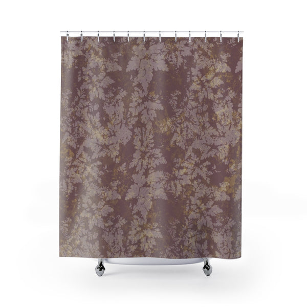 Rose Gold / Dusty Pink Botanical Damask / Faux Camo Style Print Shower Curtain - Metro Shower Curtains