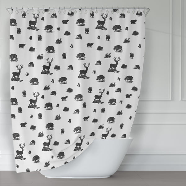 Vintage Dictionary Animal Prints Shower Curtain