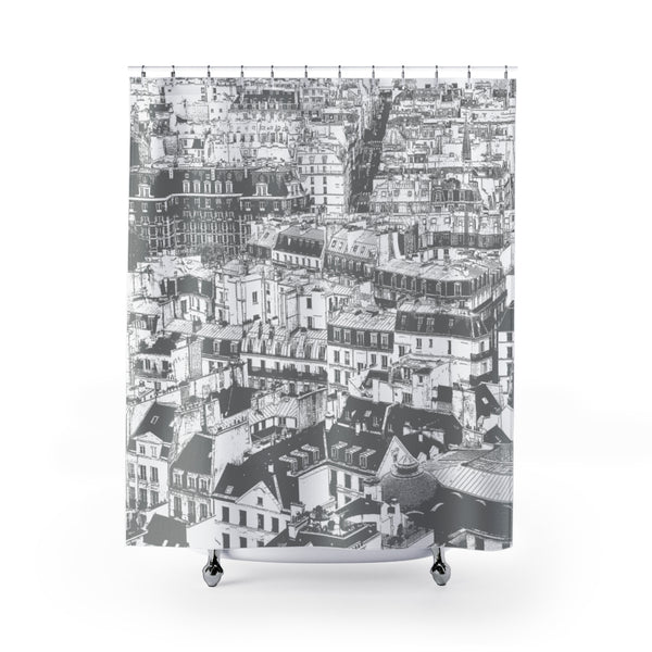Paris Rooftoops - Street View from Notre Dame Cathederal,  Shower Curtain - Metro Shower Curtains
