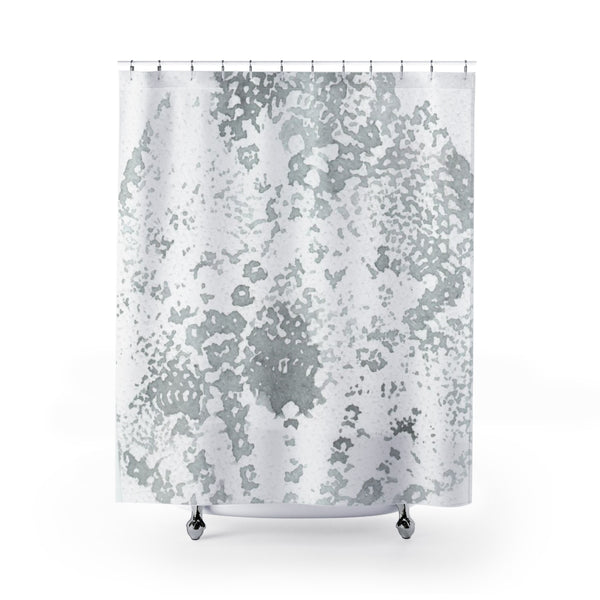 Gray and White Lace Mandala Watercolor Print Shower Curtain - Metro Shower Curtains