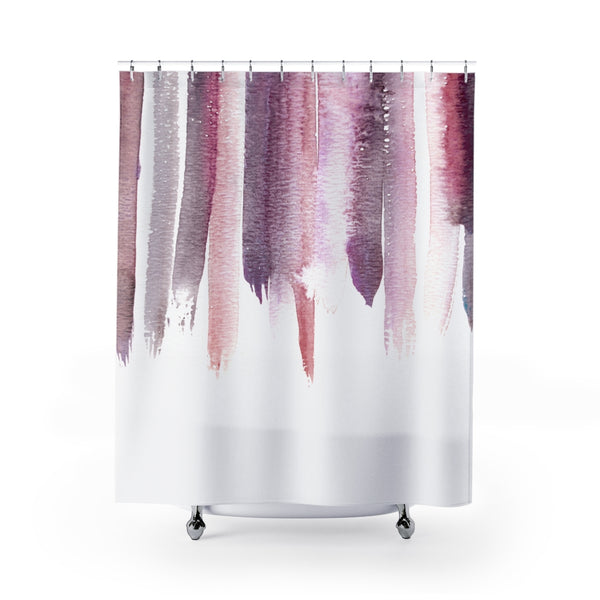 Burgundy Wine / Deep Reds Watercolor Rain Shower Curtain / Contemporary Design / Premium Fabric - Metro Shower Curtains