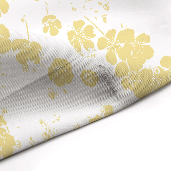 Field of Buttercups Yellow and White Art Print Shower Curtain - Metro Shower Curtains