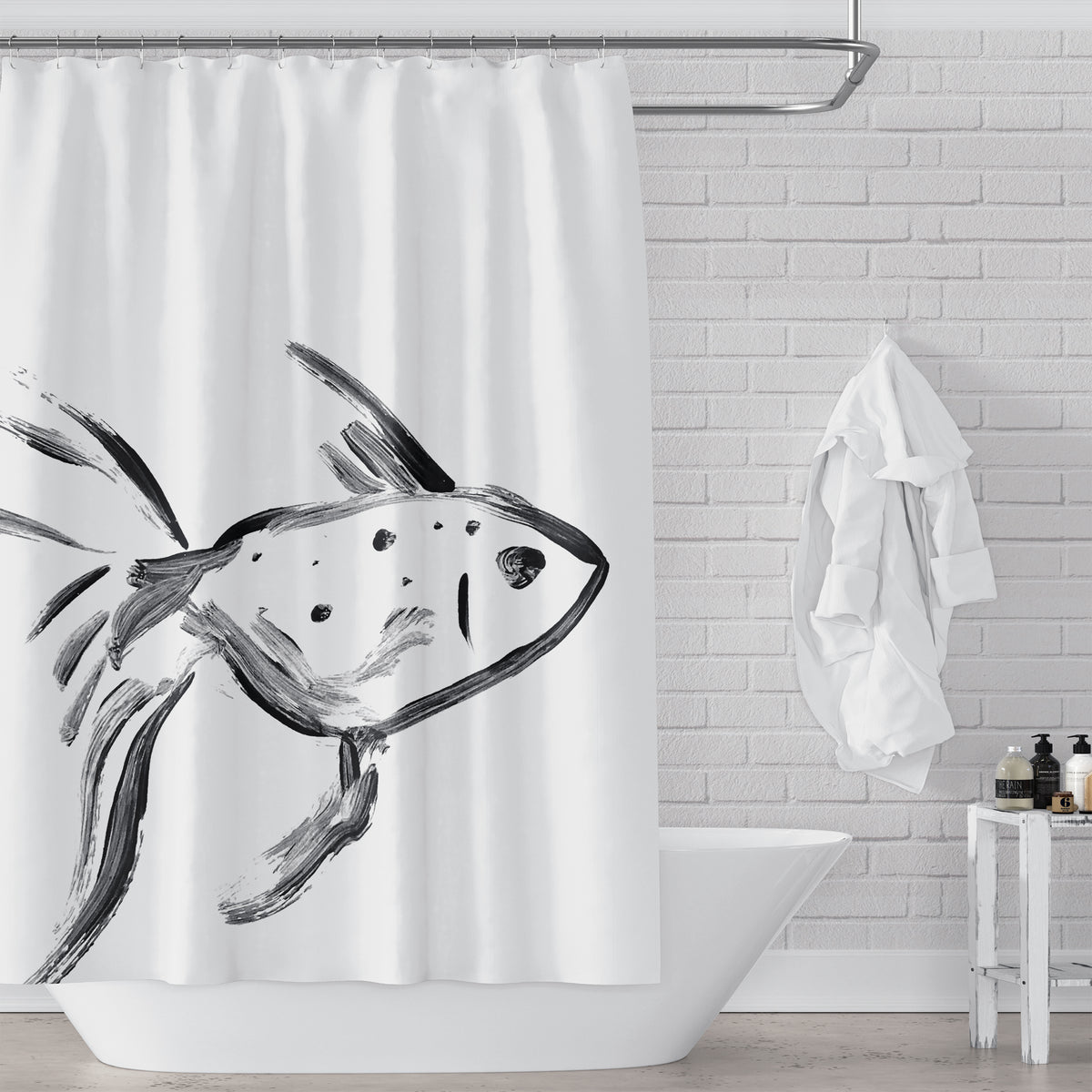Black and White Yin Yang Koi Fish Shower Curtain for Sale by jeff