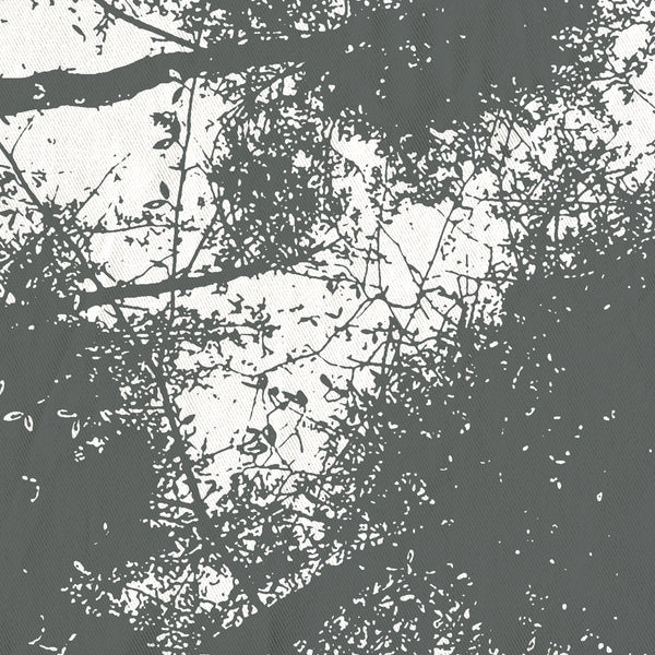 Forest Trees Canopy View Gray on White Silhouette Shower Curtain