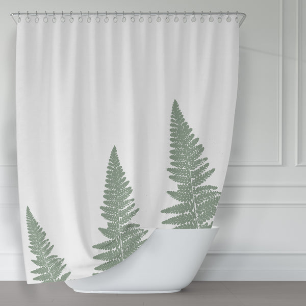 Green Woodland Ferns Spa Shower Curtain - Metro Shower Curtains
