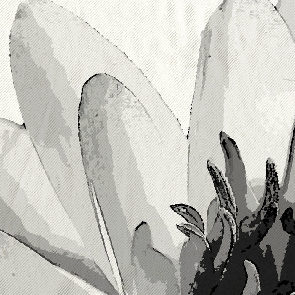 Giant Water Lily Black and White Spa Shower Curtain - Metro Shower Curtains