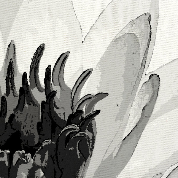 Giant Water Lily Black and White Spa Shower Curtain - Metro Shower Curtains