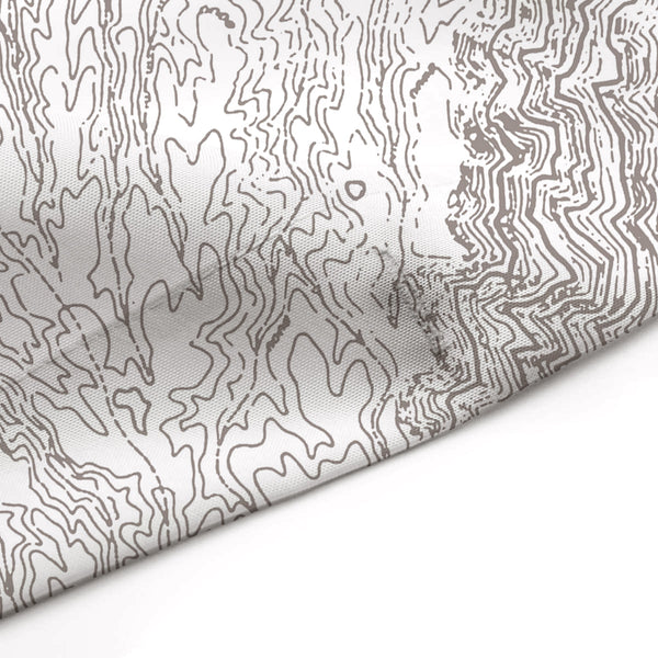Vintage Grand Canyon Topographical Map Shower Curtain Art in Warm Gray on White - Metro Shower Curtains