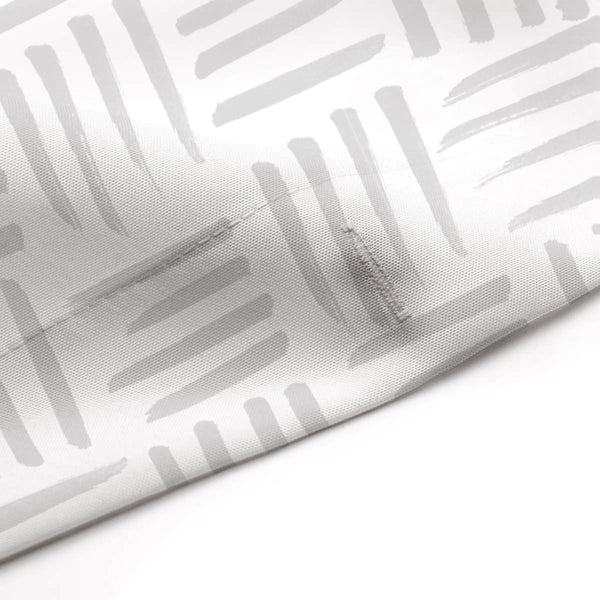 Light Gray on White Basketweave Pattern - Metro Shower Curtains