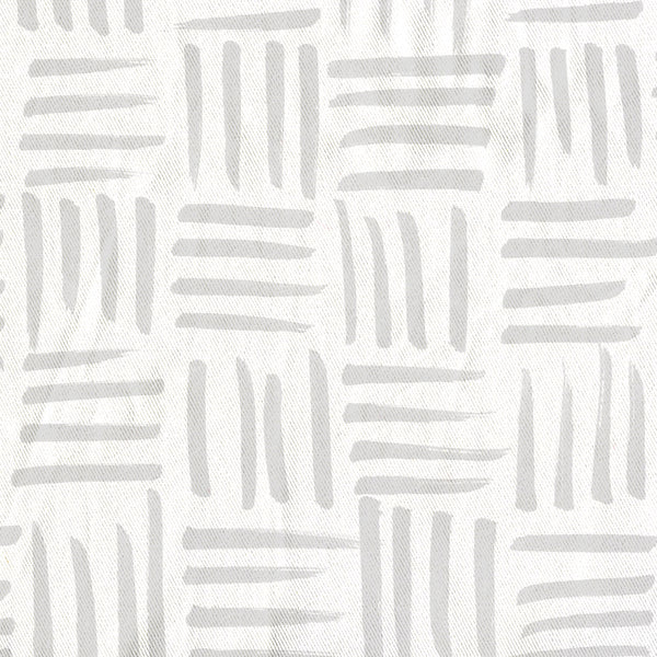 Light Gray on White Basketweave Pattern - Metro Shower Curtains