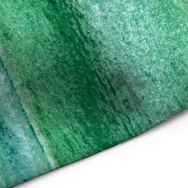 Emerald Green Watercolor Stripes Rich Briliant Color Fabric Shower Curtain - Metro Shower Curtains