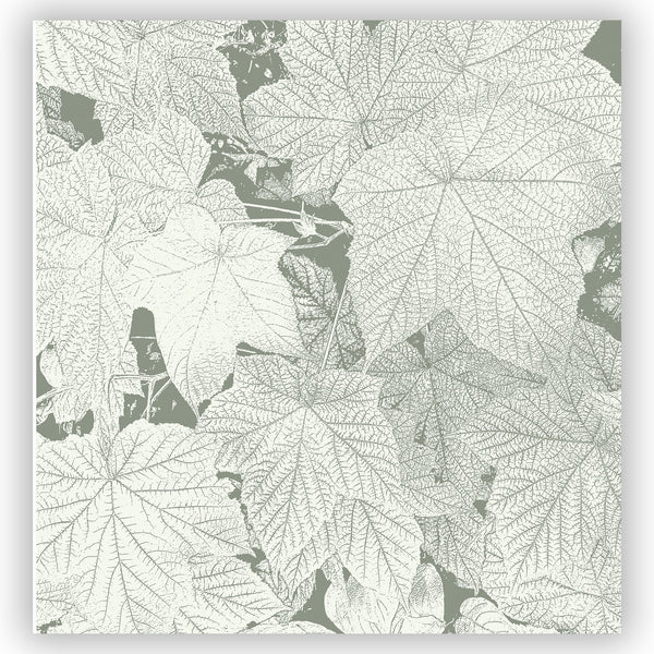 Canadian Raspberry Leaves Sage Green Shower Curtain