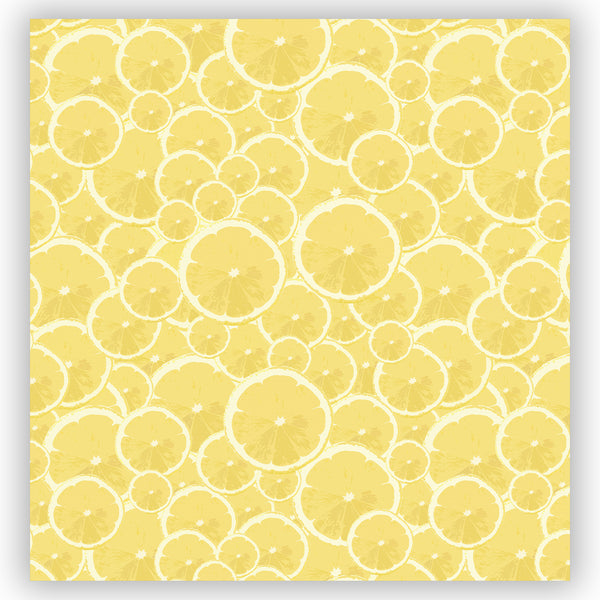 Lemons Forever Printed Yellow Fabric Shower Curtain - Metro Shower Curtains