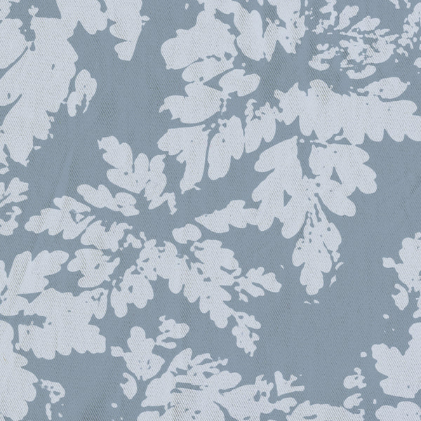 Blue-Gray Leaves Rustic Modern Botanical Print Spa Shower Curtain - Metro Shower Curtains