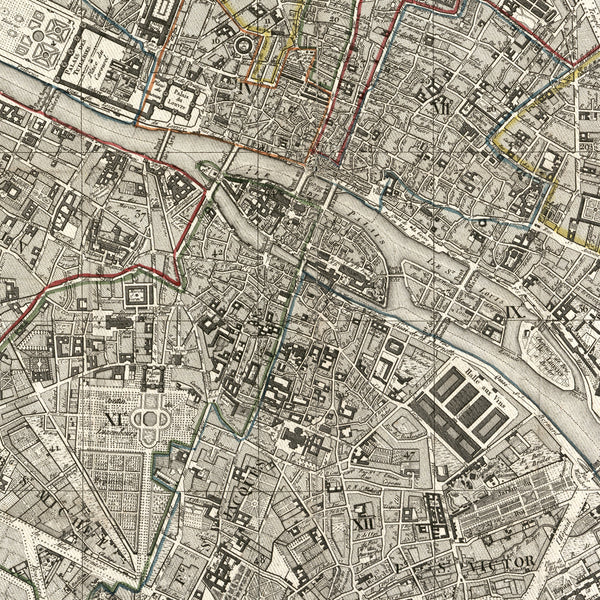 Vintage Map of Paris Shower Curtain - Metro Shower Curtains