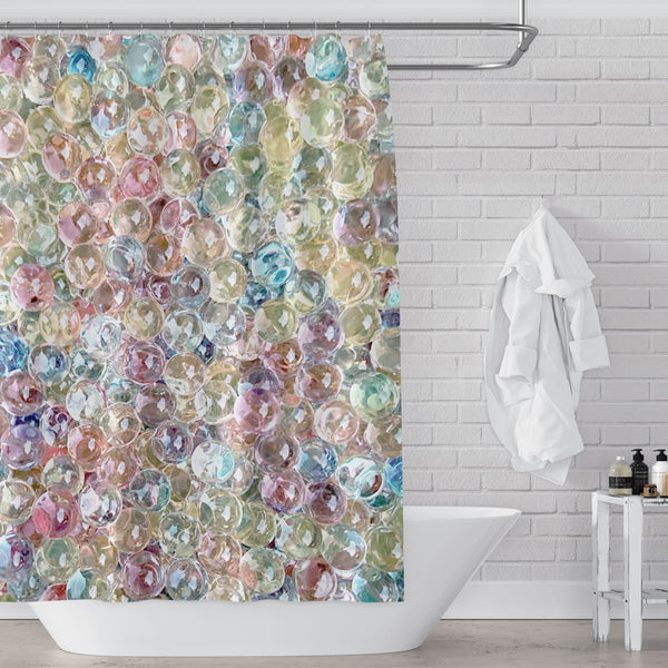 Pastel Water Beads Shower Curtain for Whimsical Kids Bathroom - Metro Shower Curtains