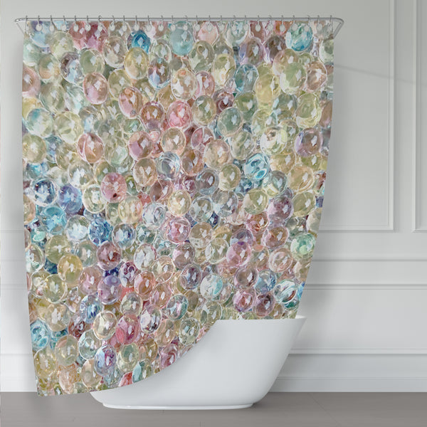 Pastel Water Beads Shower Curtain for Whimsical Kids Bathroom - Metro Shower Curtains