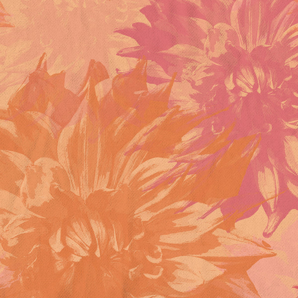Peach and Pink Dahlia Floral Shower Curtain - Metro Shower Curtains