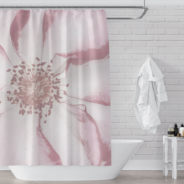Giant Pink Antique Rose Art Print Shower Curtain - Metro Shower Curtains