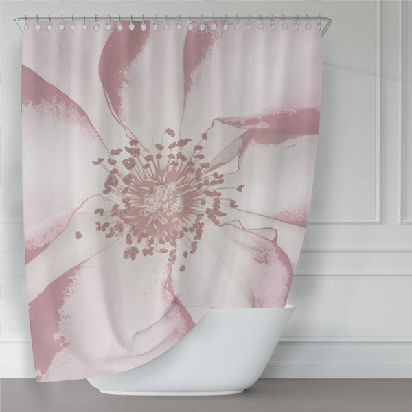 Giant Pink Antique Rose Art Print Shower Curtain - Metro Shower Curtains