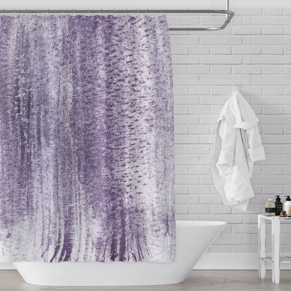 Lavender Purple Watercolor Stripes Shower Curtain