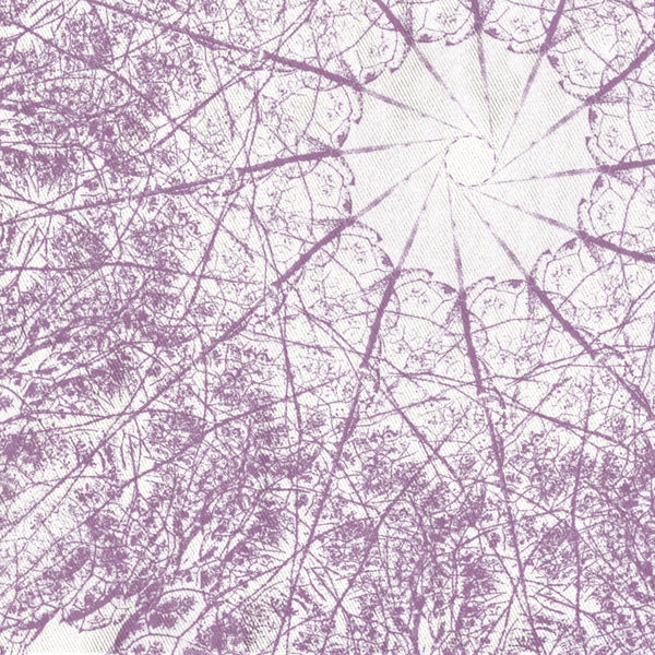 Light Purple on White Leaf Prints in A Contemporary Starburst Mandala Shower Curtain - Metro Shower Curtains