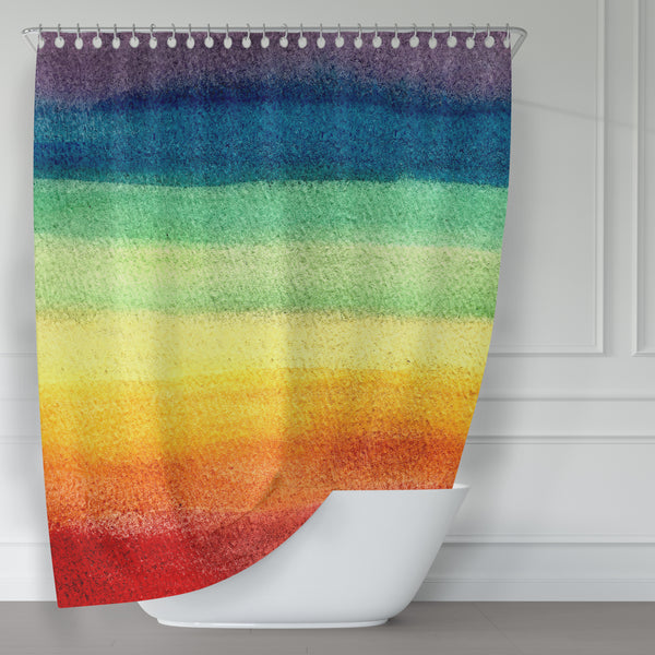 Rainbow Pride Watercolor Shower Curtain - Metro Shower Curtains
