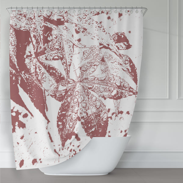 Red Maple Leaves in the Rain Shower Curtain - Metro Shower Curtains