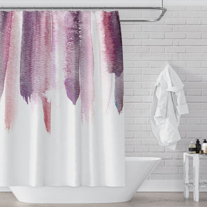 Burgundy Wine / Deep Reds Watercolor Rain Shower Curtain / Contemporary Design / Premium Fabric - Metro Shower Curtains