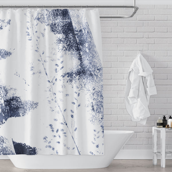 Midnight Meadow Wildflower Shower Curtain