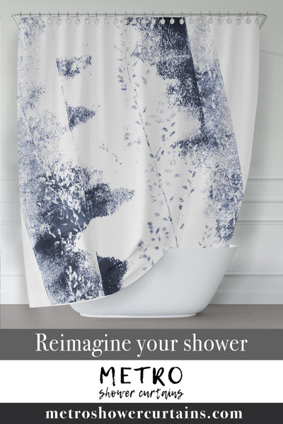 Midnight Meadow Wildflower Shower Curtain