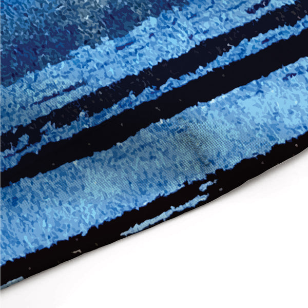 Royal Blue and Black Watercolor Shower Curtain