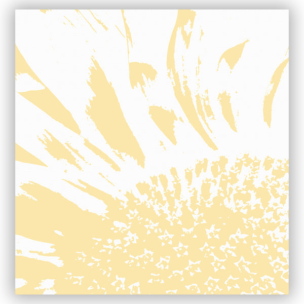 Sunflower Shower Curtain - Pale Yellow & White / Monochrome Large Scale Abstract Bathroom Art Print - Metro Shower Curtains